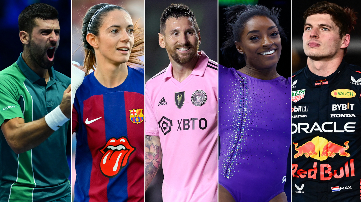 Novak Djokovic, Aitana Bonmatí, Lionel Messi, Simone Biles y Max Verstappen estuvieron entre las estrellas del deporte en 2023.