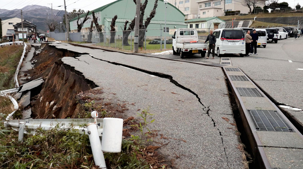 Daños en la ciudad de Wajima, Ishikawa tras el terremoto de 7.5 grados. Japón