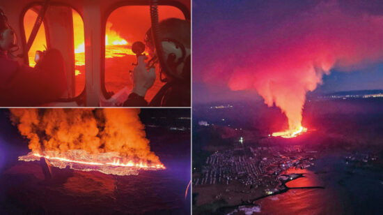Erupción de un volcán en Islandia