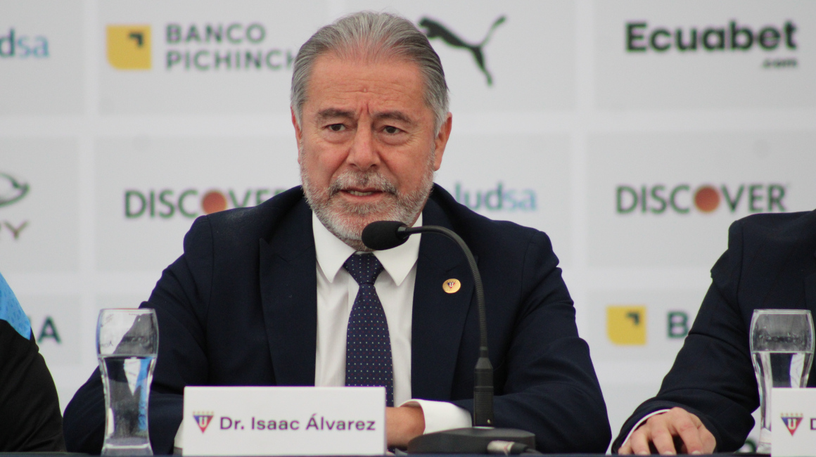 Isaac Álvarez presidente de Liga de Quito, 12 de enero de 2024.