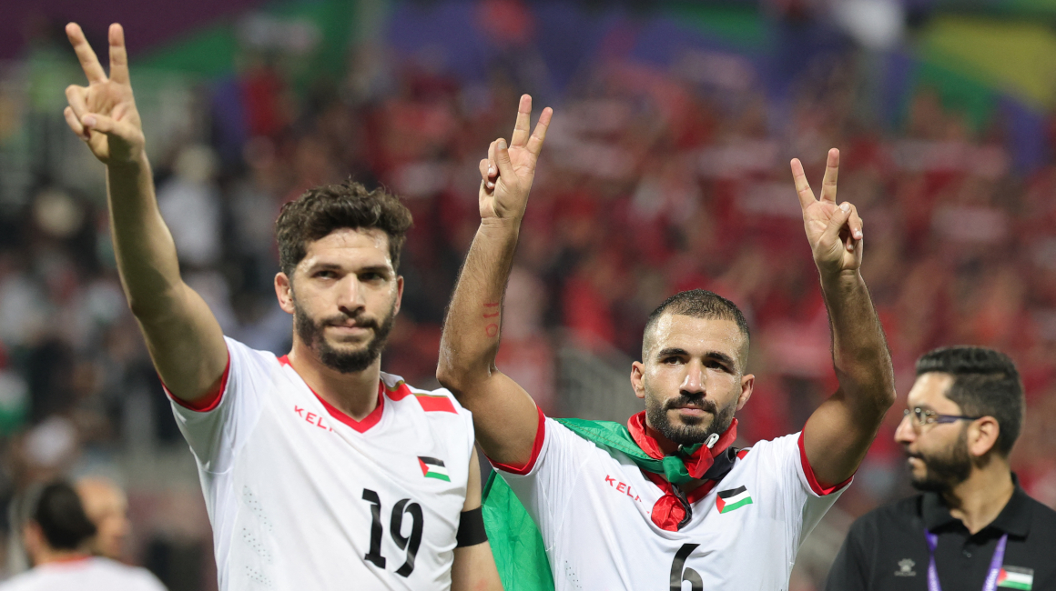 Jugadores de la selección palestina, el pasado 23 de enero de 2024.