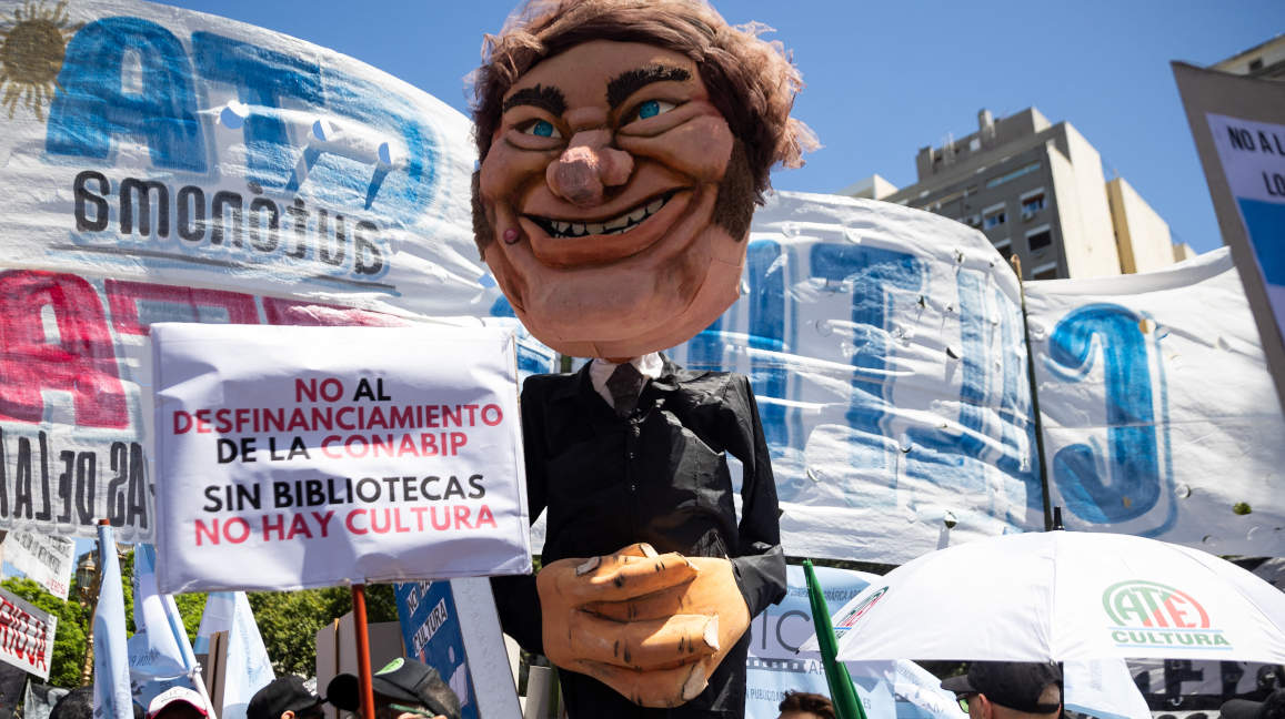 Los sindicatos convocaron a una huelga general en contra del gobierno de Javier Milei. Quito, 24 de enero de 2024