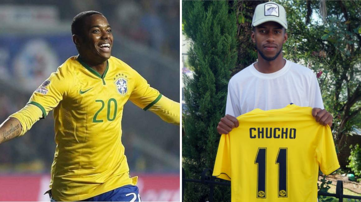 El brasileño Robson de Souza más conocido como 'Robinho' y el jugador Fabiano Robinho Benítez, hijo del 'Chucho' Benítez.