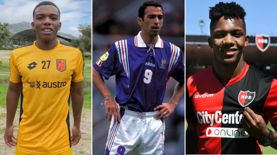 Los jugadores Yorkaeff Geovanny Caicedo Panezo, Youri Djorkaeff y Djorkaeff Néicer Reasco González.