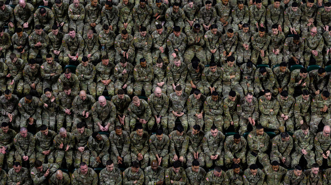 Militares de la Guardia Nacional de Estados Unidos en un evento en New Jersey, el 14 de enero de 2024.