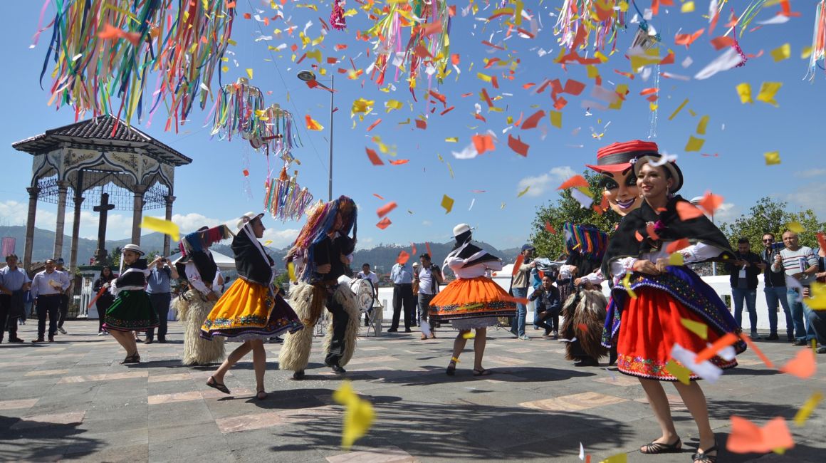Evento de Carnaval en la plazoleta El Vado, en Cuenca, en febrero de 2023.