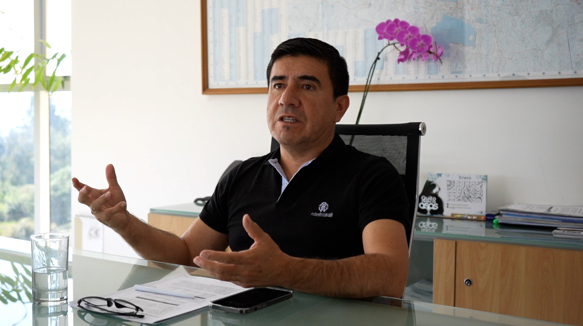 Jorge Jaramillo, gerente de Emaseo, en una entrevista con Primicias, el 29 de enero de 2024.