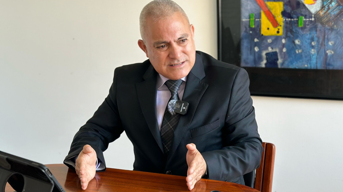 Fausto Salinas, excomandante General de la Policía, durante una entrevista, el 29 de enero de 2024.