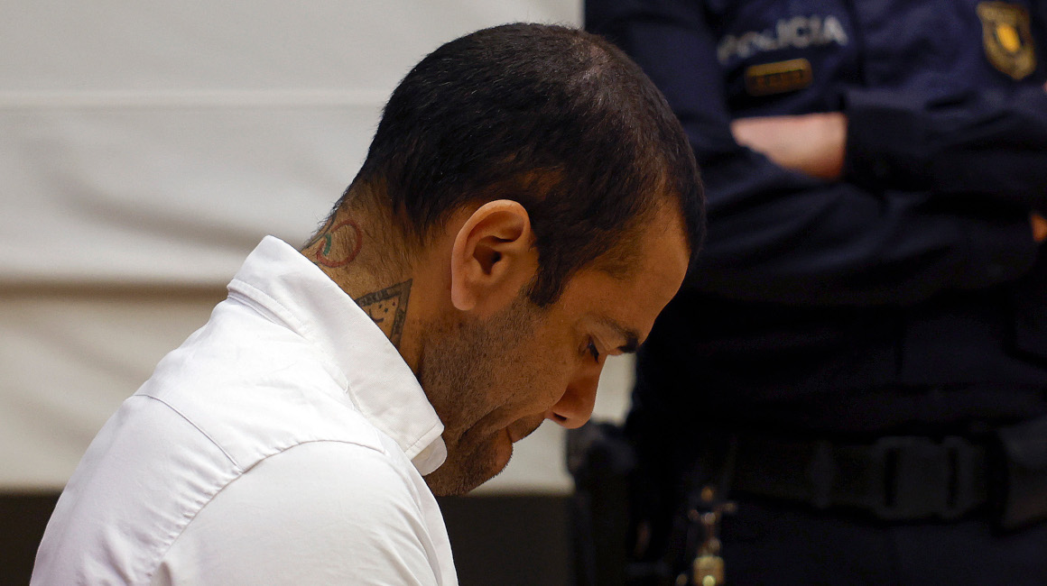 Dani Alves durante su juicio, 5 de febrero de 2024.