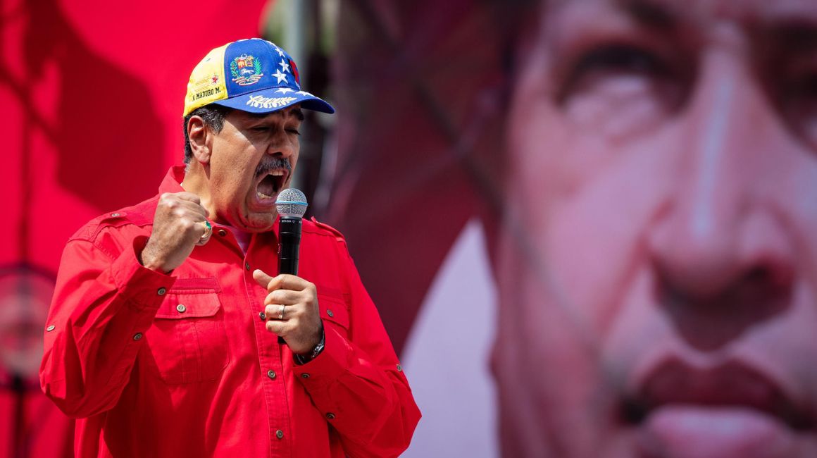 El presidente de Venezuela, Nicolás Maduro, ofrece un discurso tras la marcha oficialista en Caracas (Venezuela), el 4 de febrero de 2024.