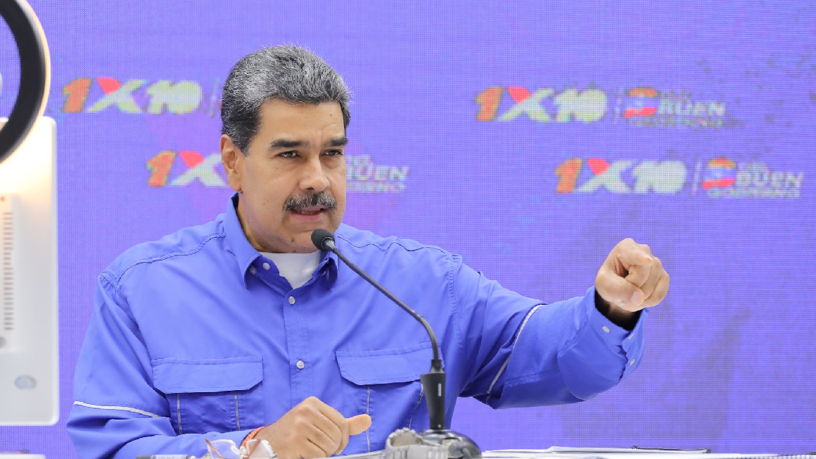 Nicolás Maduro, presidente de Venezuela, en un discurso el 15 de febrero de 2024.
