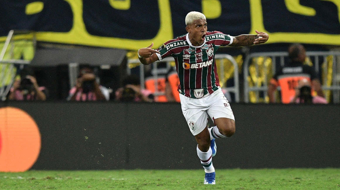 John Kennedy celebra su gol en la final de la Copa Libertadores 2023.