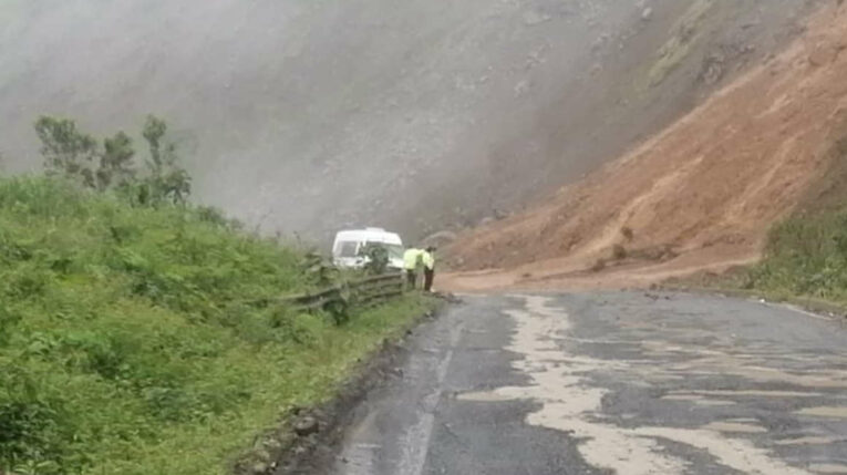 El kilómetro 90 de la vía Cuenca-Molleturo-El Empalme, el 18 de febrero de 2024. 