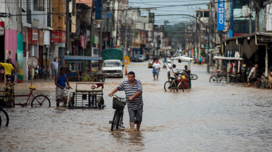 Inundaciones en Chone (Manabí), el 21 de febrero de 2024. 