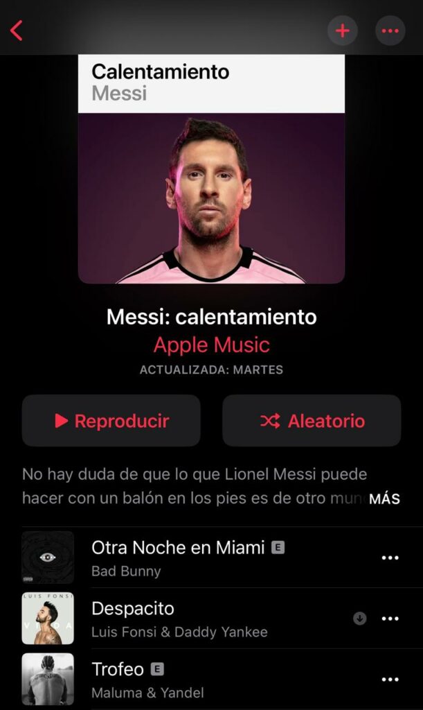Messi playlist Apple Music