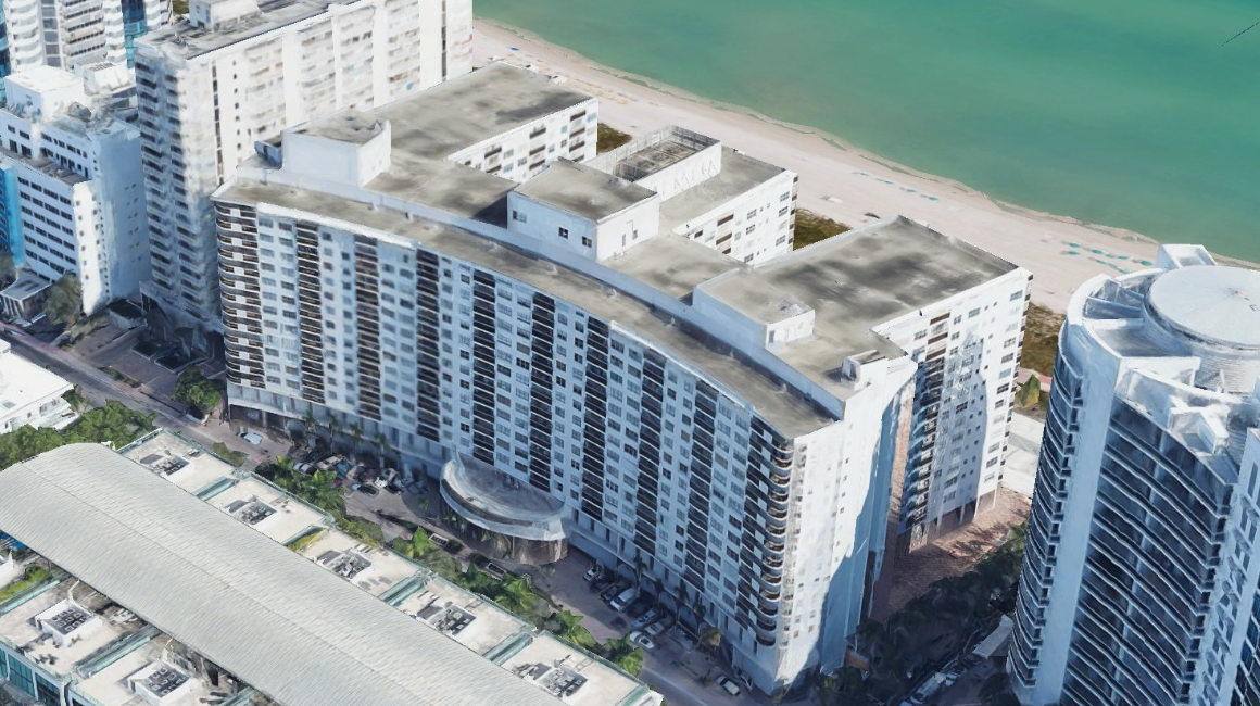 Un edificio en el sector de North Beach, en Miami, en donde tenía un departamento una de las integrantes de la red de Zoldan Corporeishon.
