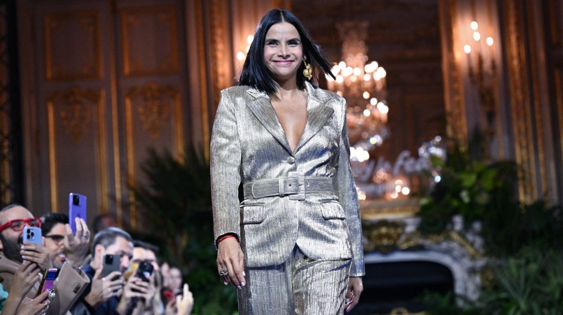 La actriz Natalia Ramírez también participó en el desfile 'Hugo Lombardi Collection', en la Semana de la Moda en París. 