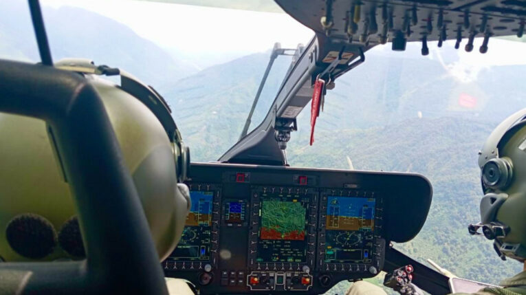 Imagen de un operativo aéreo en la Amazonia ecuatoriana, el 22 de febrero de 2024.