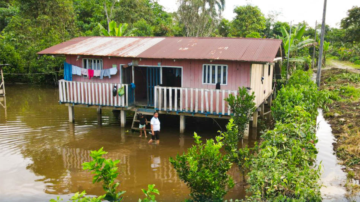 Efecto de fuertes lluvias en Misahuallí, Napo. El 9 de junio de 2023.