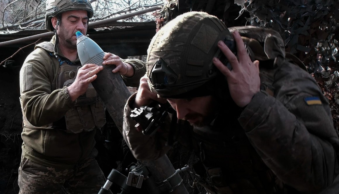 Soldados de Ucrania del frente de Donetsk.