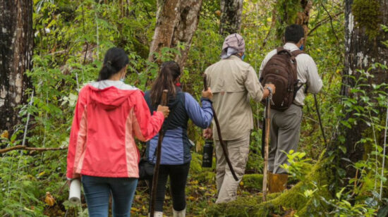 Imagen referencial de turistas realizando turismo rural en Galápagos. 
