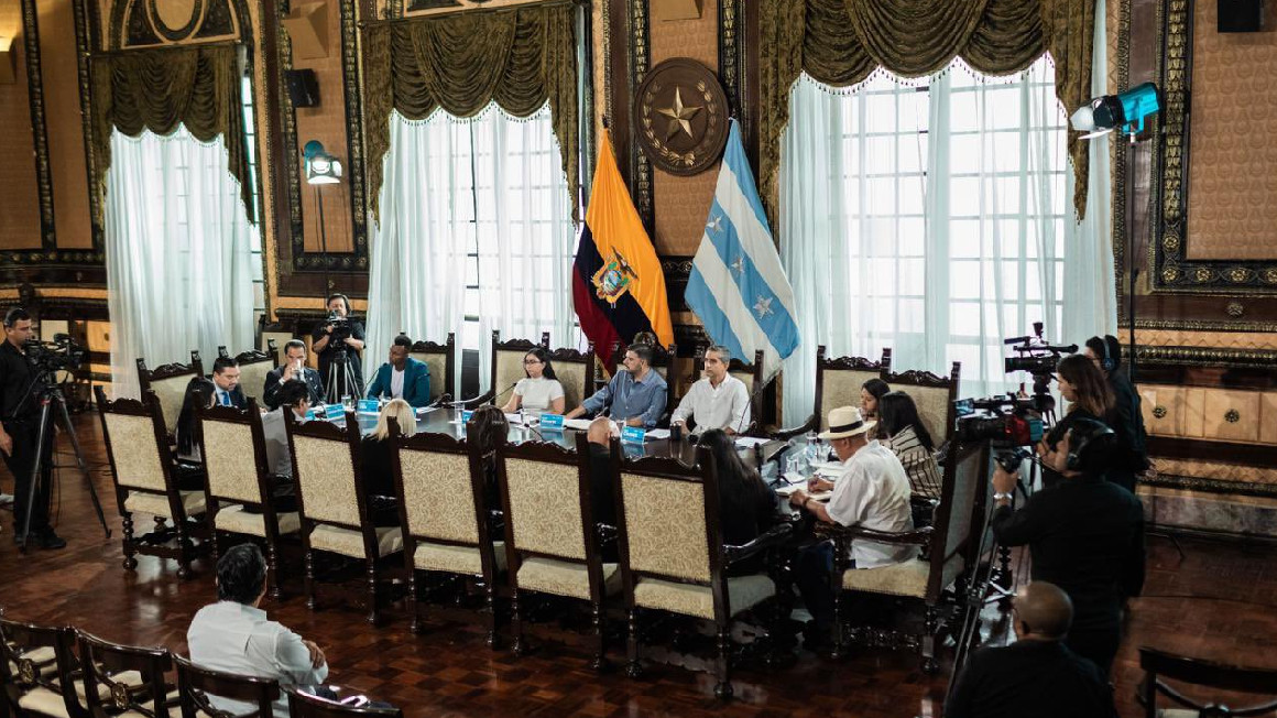 El Concejo municipal de Guayaquil en sesión extraordinaria el 4 de marzo de 2024.