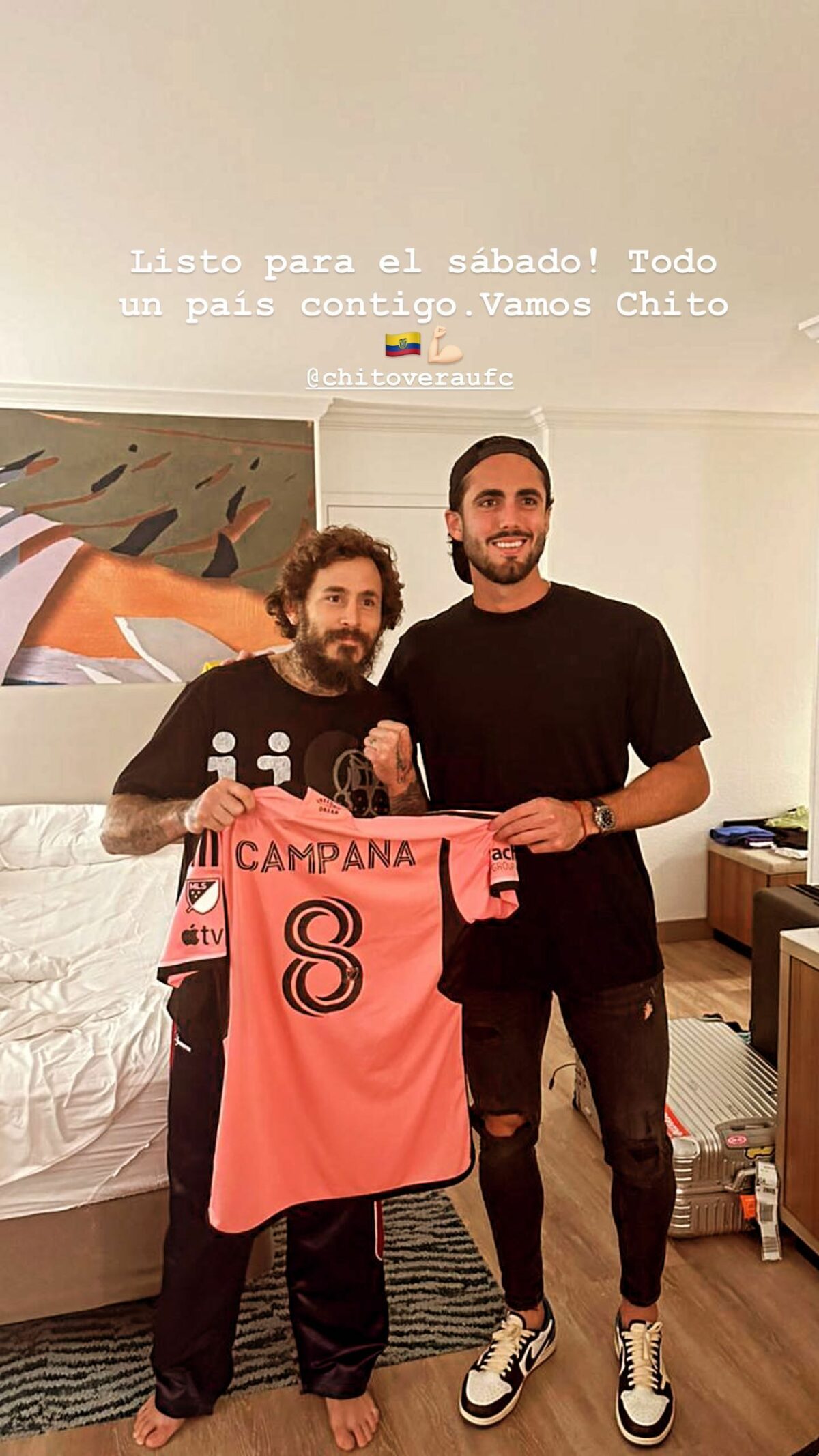 'Chito' Vera y Leonardo Campana con la camiseta del Inter Miami, 5 de marzo de 2024.