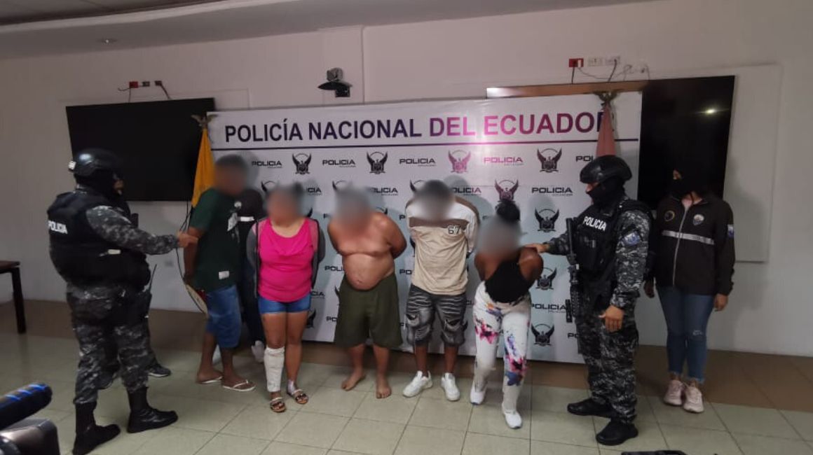 La Policía detuvo a cinco sujetos por un secuestro extorsivo en Guayas, el 5 de marzo de 2024.