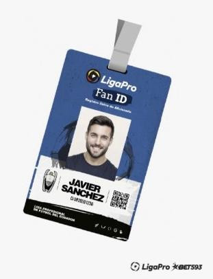 Ejemplo de una credencial del Fan ID de la LigaPro.
