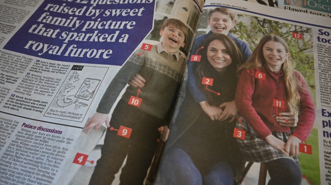 Medios británicos publicaron el detalle de las inconsistencias en la fotografía de la princesa Kate Middleton con sus hijos.