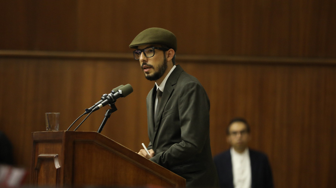 El periodista Anderson Boscán durante una comparecencia en la Asamblea Nacional, el 13 de febrero de 2023.