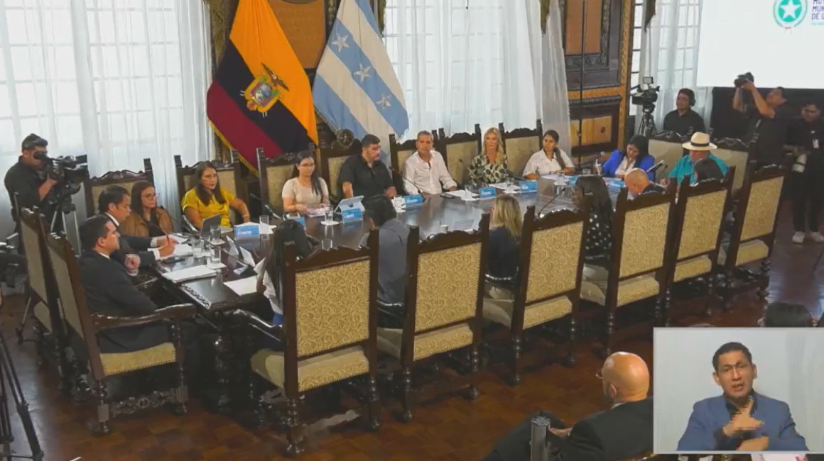 Reunión del concejo municipal de Guayaquil, el 14 de marzo de 2024.