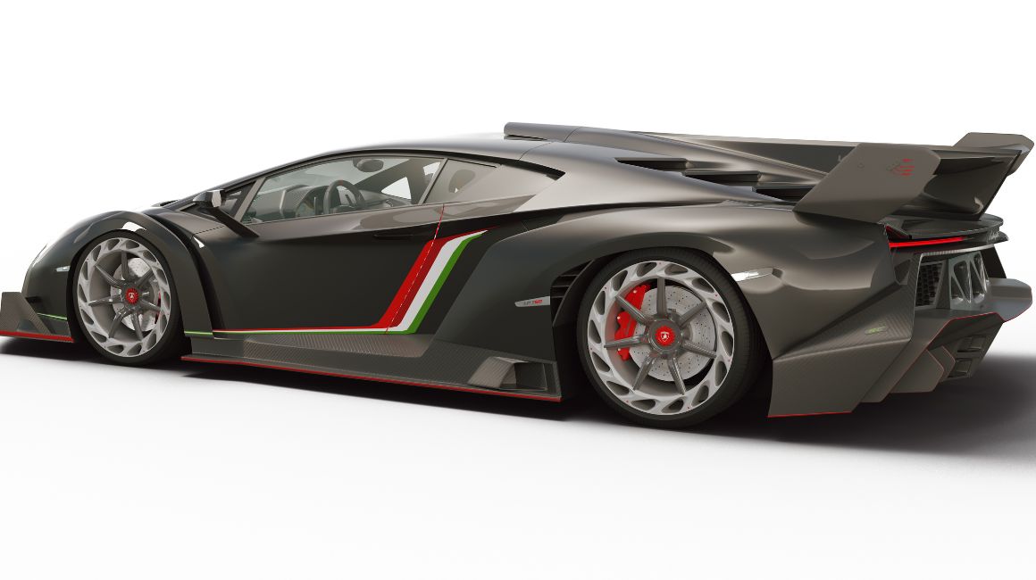 Lamborghini Veneno de con los colores de la bandera italiana.