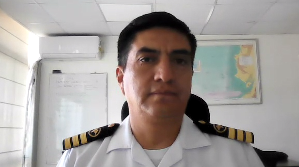 Capitán de Fragata Luis Morales, coordinador General de Asuntos Oceanográficos del Instituto Oceanográfico y Antártico de la Armada del Ecuador (Inocar).