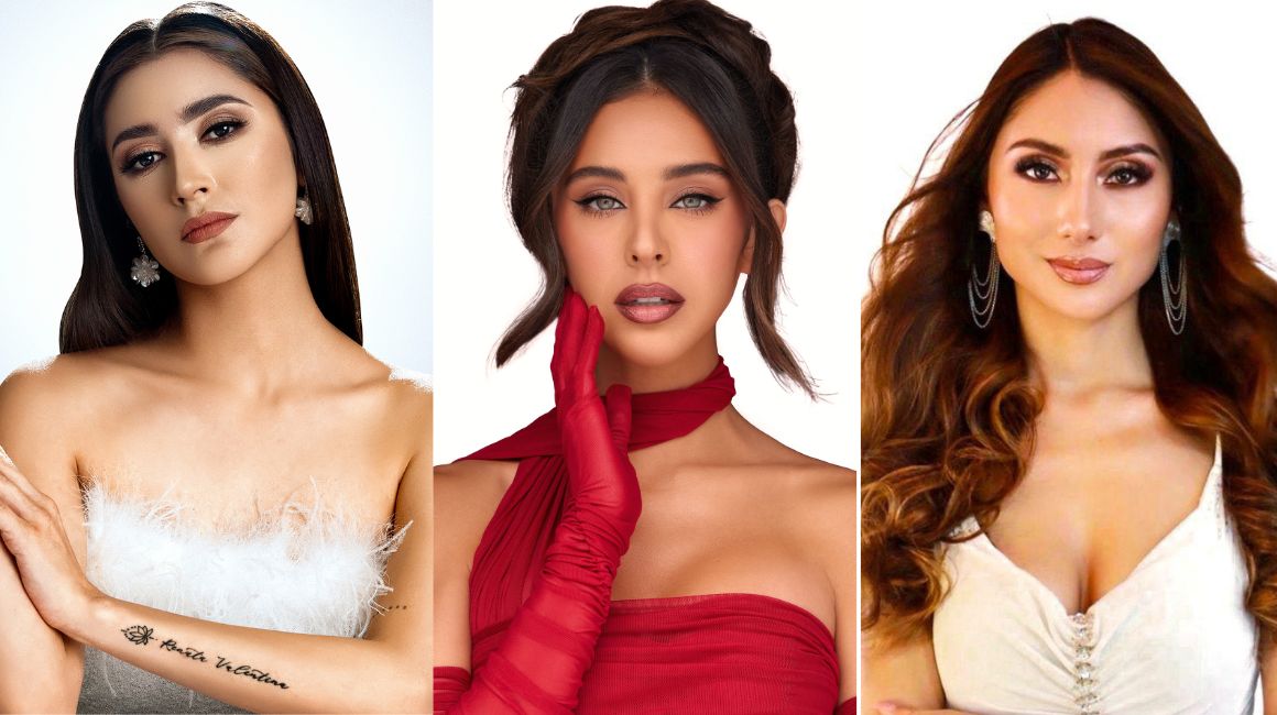 Tres de las 25 candidatas al certamen Miss Universo Ecuador, este año organizado por CNB Ecuador.