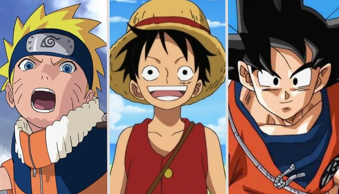 Personajes de series shonen como 'Naruto', 'One Piece' y Dragon Ball Z'.