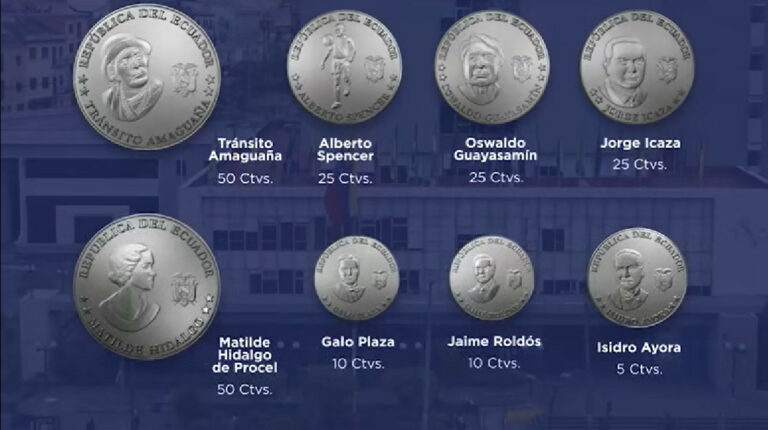 Banco Central dice que monedas con personajes históricos de Ecuador ya circulan