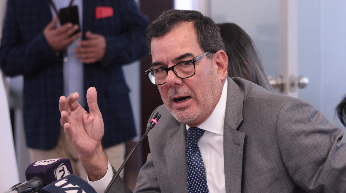Eduardo Peña, presidente del Consejo Directivo del IESS, en una comparecencia en la Asamblea el 20 de marzo de 2024.