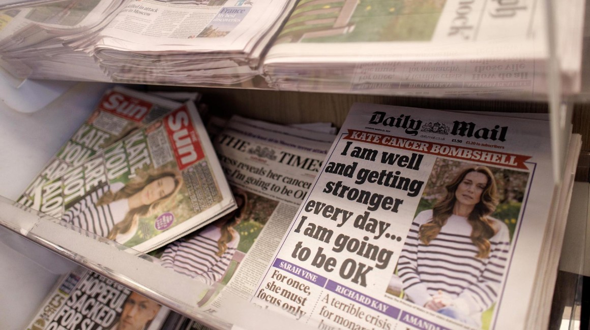 El anuncio del cáncer que padece Kate Middleton es portada en los diarios británicos.