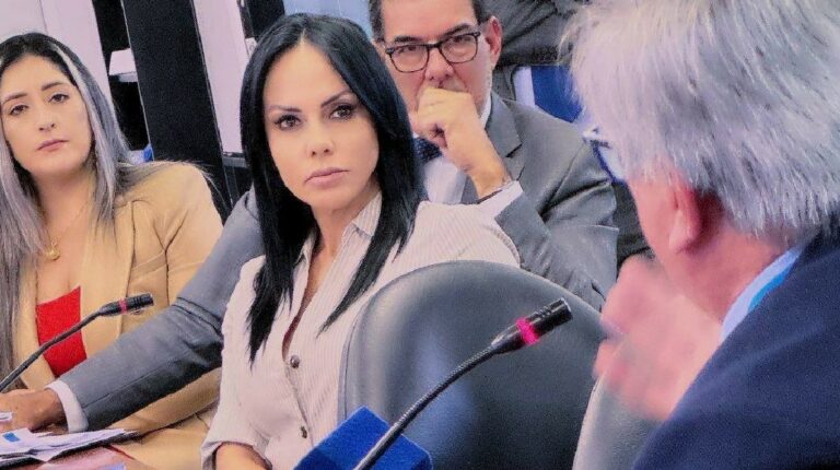 La asambleísta Marcela Holguín, en una reunión de su Comisión, el 20 de marzo.