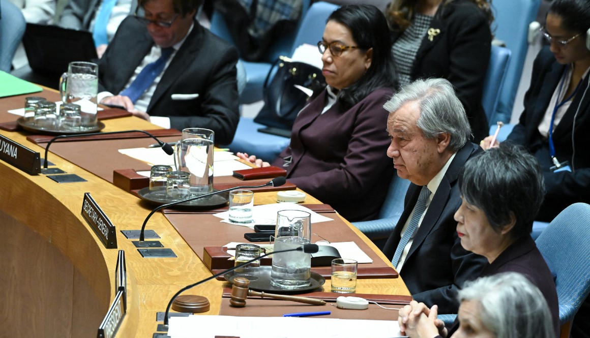 António Guterres, secretario general de la ONU, durante la sesión del Consejo de Seguridad.