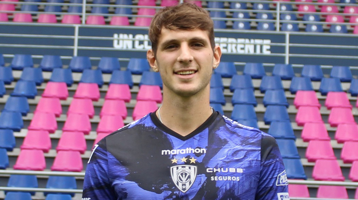 Joaquín Pombo, nuevo jugador de Independiente del Valle, 25 de marzo de 2024.