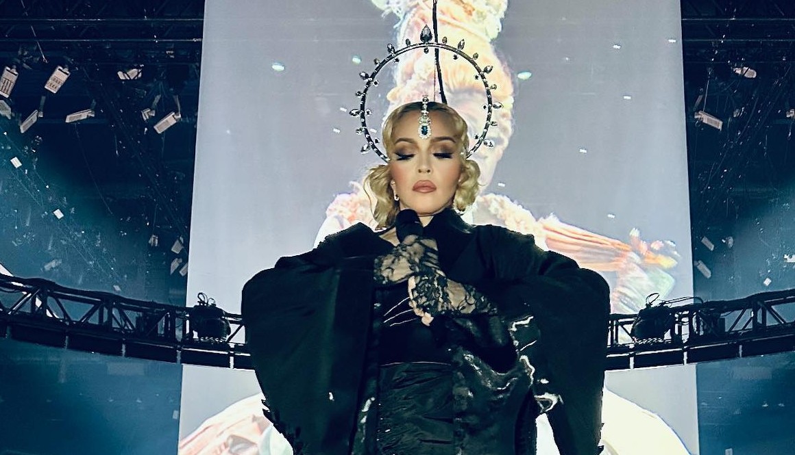 Madonna, en una función de su gira Celebration Tour.
