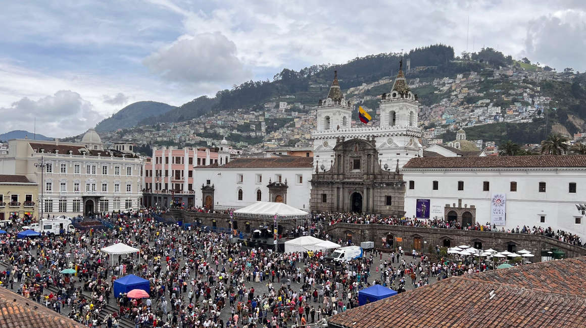 Vista panorámica de la iglesia de San Francisco, en Quito.