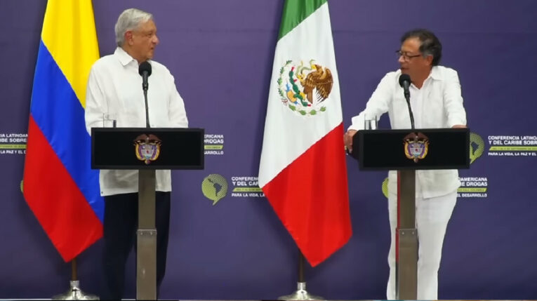 Los presidentes Manuel López, de México, y Gustavo Petro, de Colombia, en un encuentro en 2023.