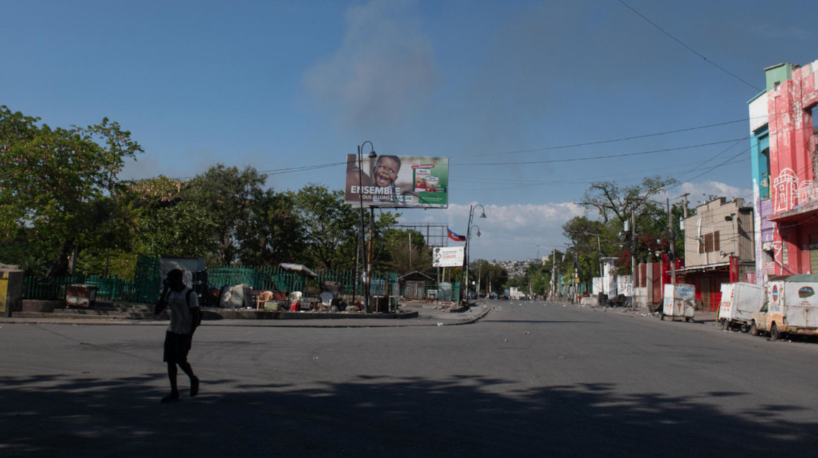 Sector de Champs de Mars, muy cerca del Palacio Nacional, donde se registran intensos tiroteos en la zona y duros enfrentamientos entre los pandilleros y la Policía, el 1 de abril de 2024, en Puerto Príncipe (Haití).