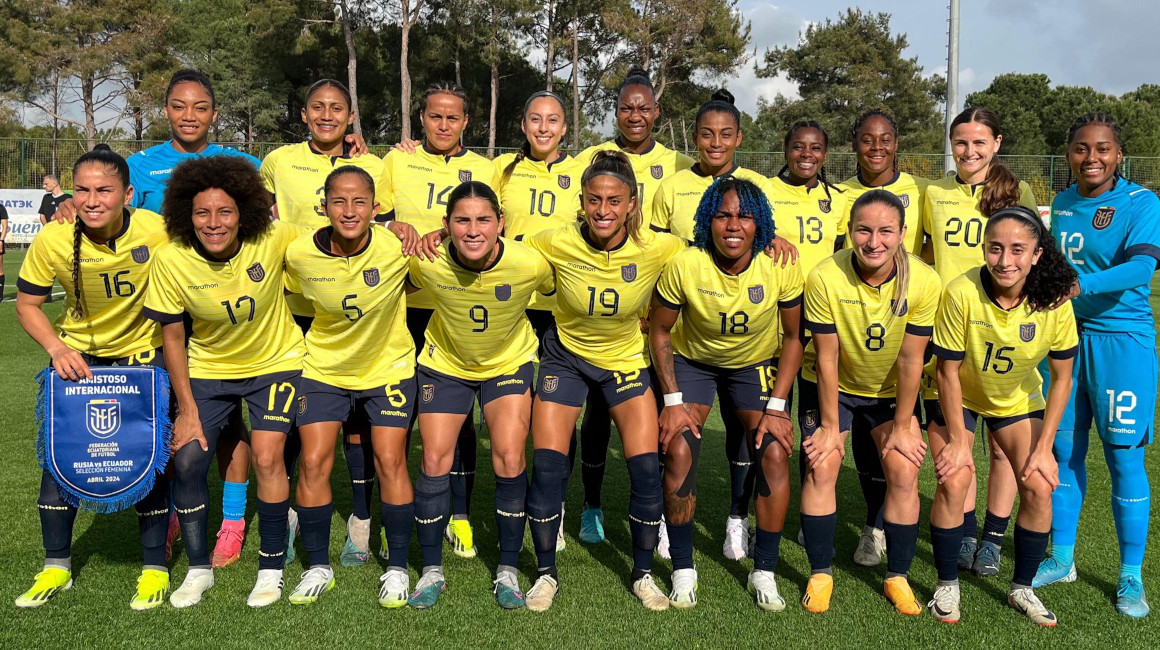 La selección femenina de Ecuador en el amistoso ante Rusia, 4 de abril de 2024.