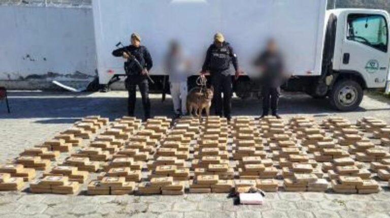 Un camión que iba de Tulcán a Quito llevaba media tonelada de droga
