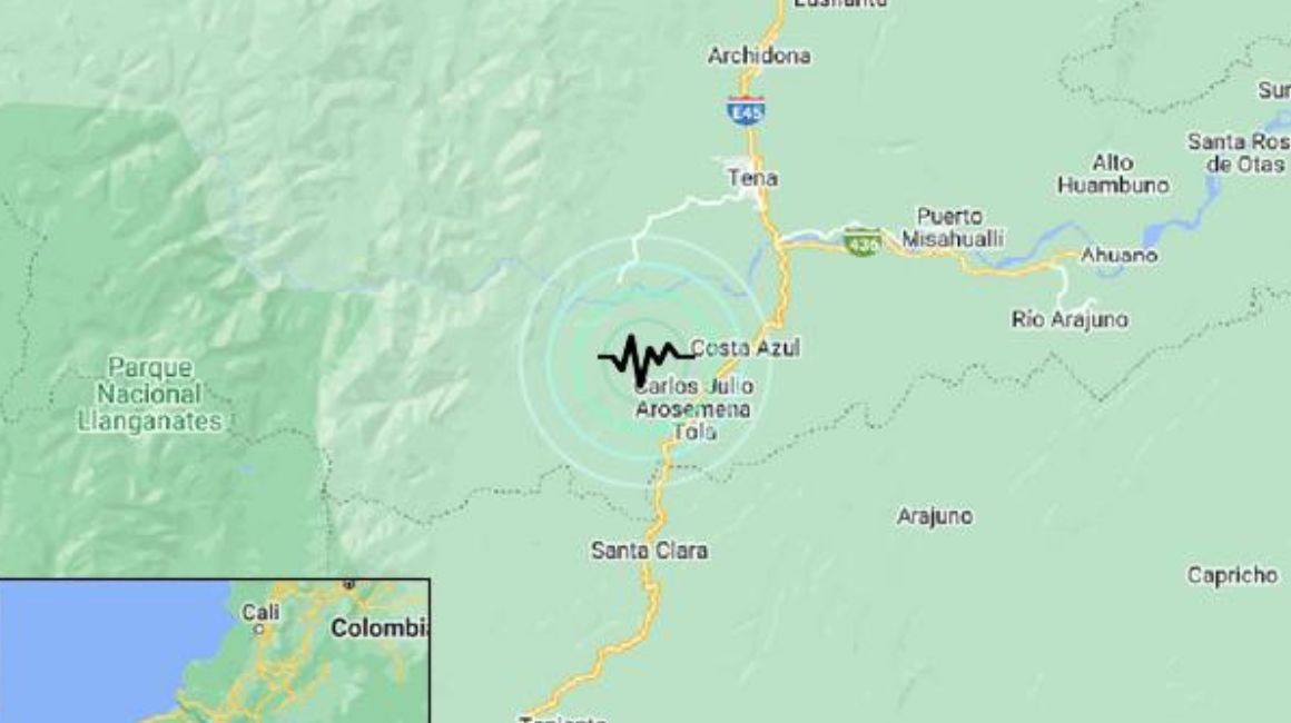 Reporte de un temblor en Tena, la mañana del 9 de abril de 2024.