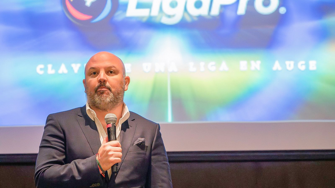Miguel Ángel Loor, presidente de la LigaPro, el 25 de enero de 2024.